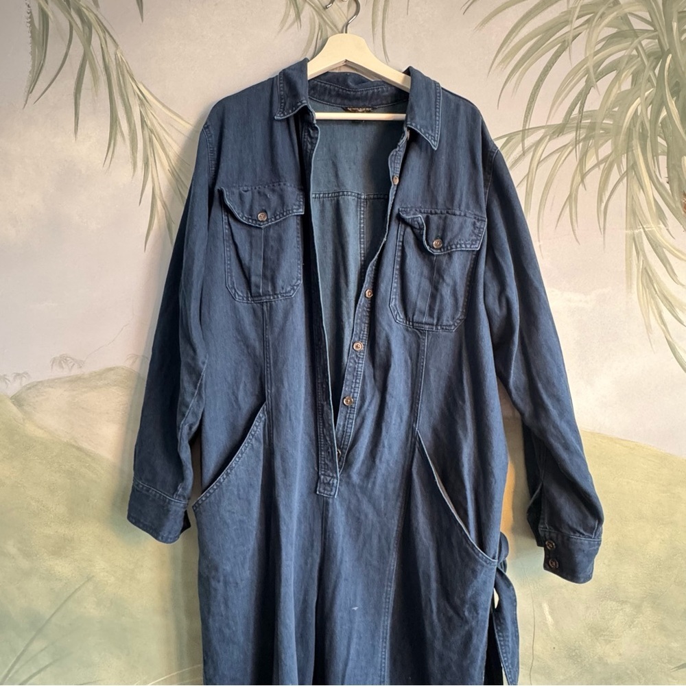 Banana Republic Navy jeans, Jumpsuit with Chest Pockets, size XL - Picture 2 of 11